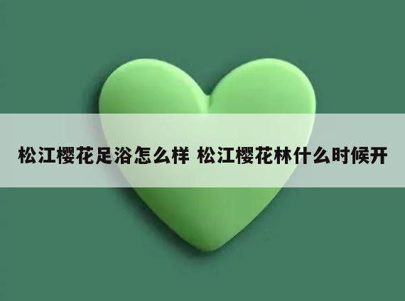 松江樱花足浴怎么样 松江樱花林什么时候开