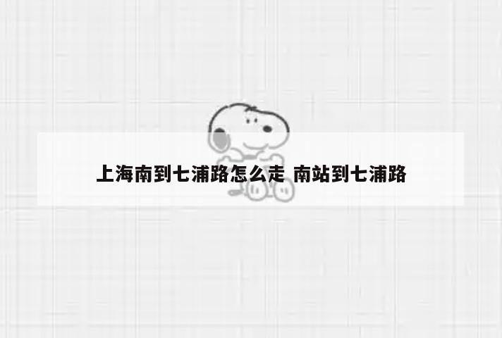 上海南到七浦路怎么走 南站到七浦路