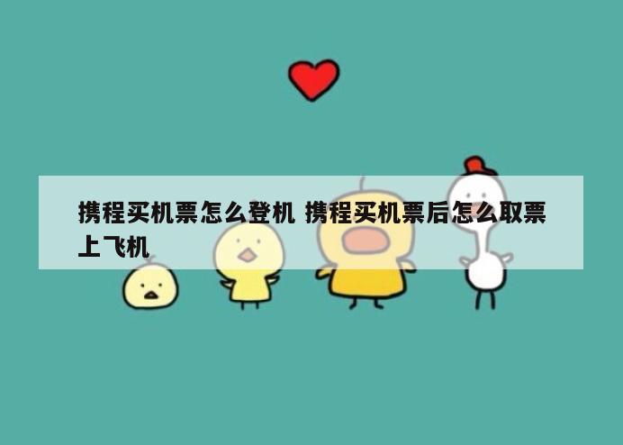 携程买机票怎么登机 携程买机票后怎么取票上飞机
