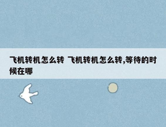 飞机转机怎么转 飞机转机怎么转,等待的时候在哪