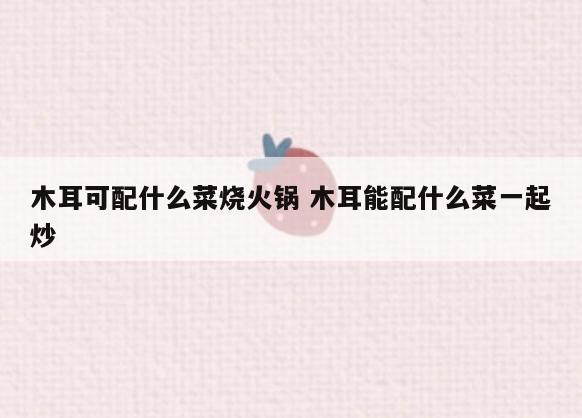 木耳可配什么菜烧火锅 木耳能配什么菜一起炒