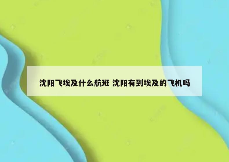 沈阳飞埃及什么航班 沈阳有到埃及的飞机吗
