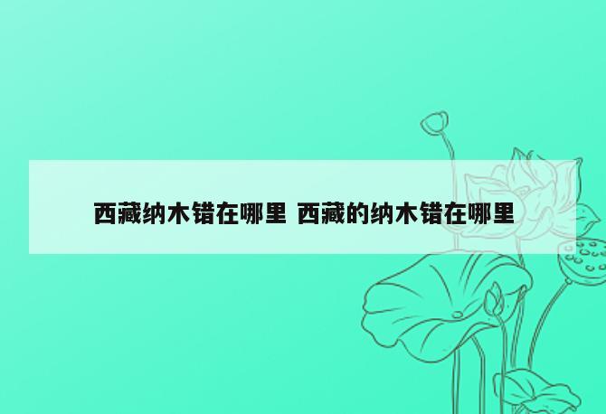 西藏纳木错在哪里 西藏的纳木错在哪里