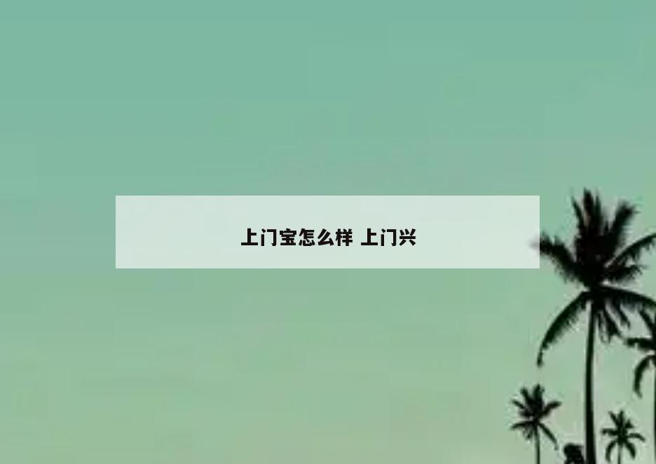 上门宝怎么样 上门兴