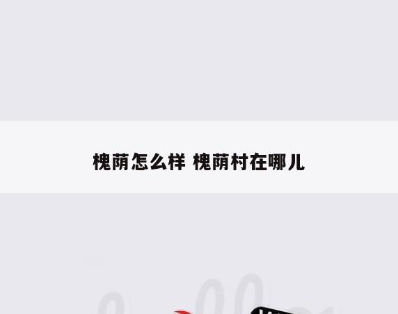 槐荫怎么样 槐荫村在哪儿